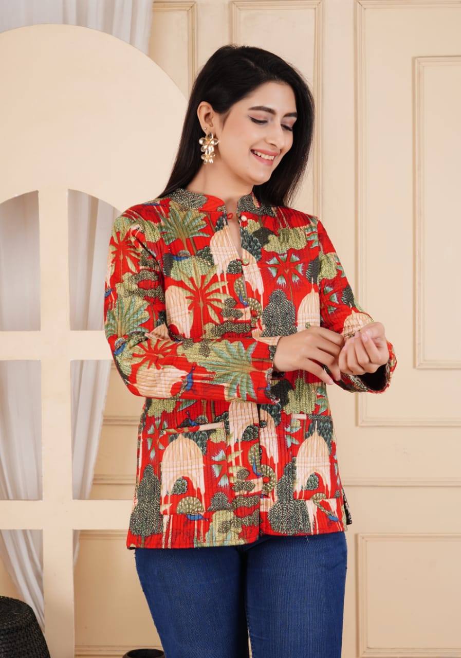 Jaipuri Quilted Reversible Both Side Rajasthani Cotton Printed Jacket