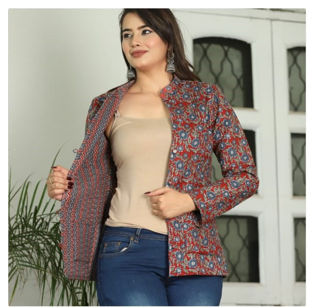 Jaipuri Quilted Reversible Both Side Rajasthani Cotton Printed Jacket