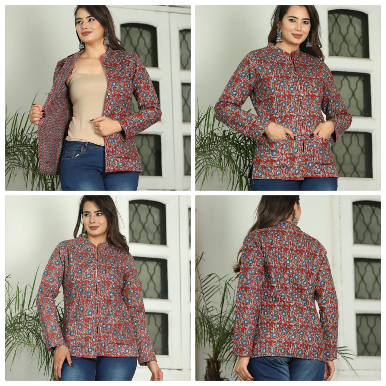 Jaipuri Quilted Reversible Both Side Rajasthani Cotton Printed Jacket