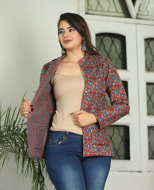 Jaipuri Quilted Reversible Both Side Rajasthani Cotton Printed Jacket