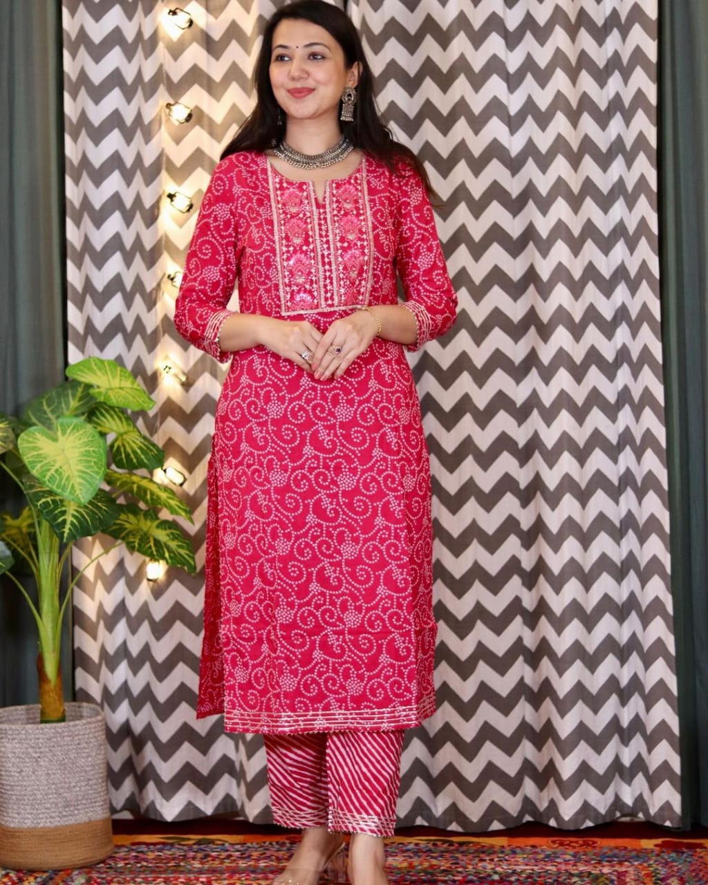 Aabha Beautiful Designer Floral Embroidered & Printed Cotton Suit set with Pant & Dupatta Kurtisthan