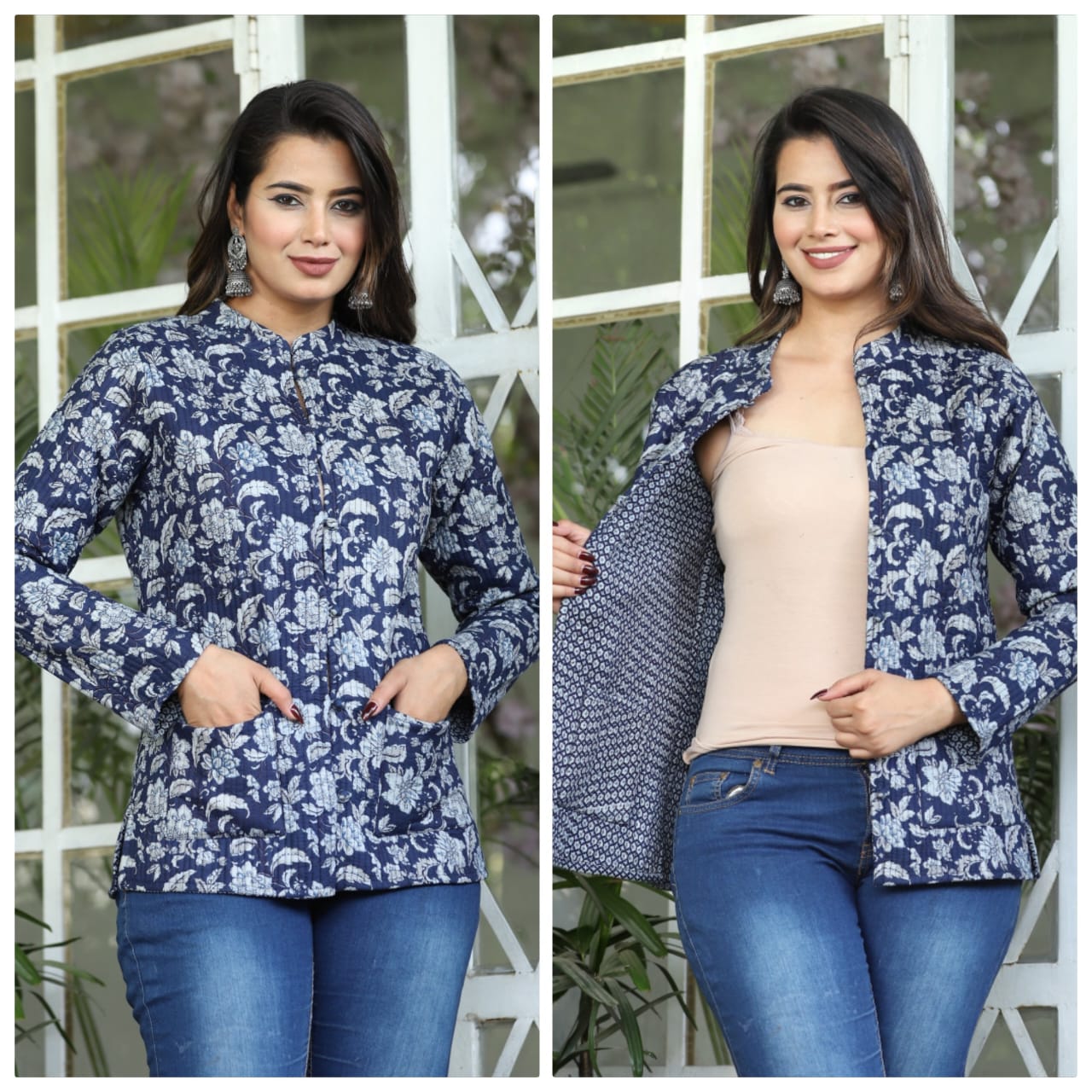 Jaipuri Quilted Reversible Both Side Rajasthani Cotton Printed Jacket