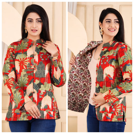 Jaipuri Quilted Reversible Both Side Rajasthani Cotton Printed Jacket