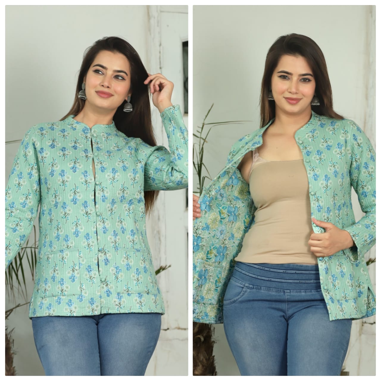 Jaipuri Quilted Reversible Both Side Rajasthani Cotton Printed Jacket